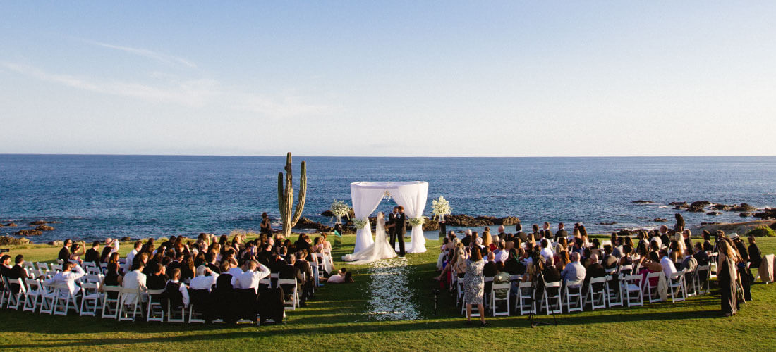 Wedding ceremony with ocean view